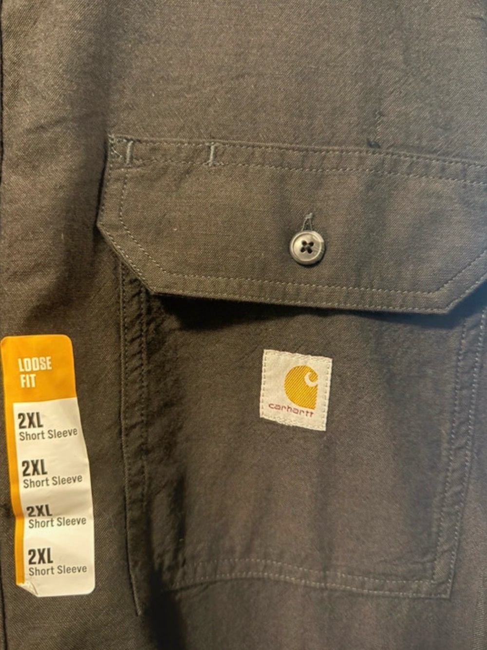 Carhartt Men's Loose Fit Short Sleeve Work Shirt - Grey, 2XL